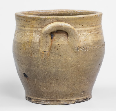 PAUL CUSHMAN S STONEWARE FACTORY / 1809 Stoneware Jar, Albany, New York