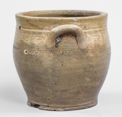 PAUL CUSHMAN S STONEWARE FACTORY / 1809 Stoneware Jar, Albany, New York