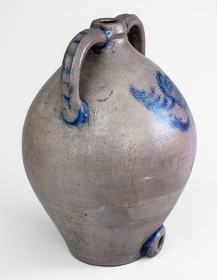 New York State Stoneware Water Cooler w/ Cobalt Floral Decoration, c1825