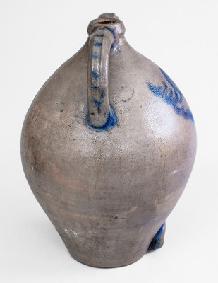 New York State Stoneware Water Cooler w/ Cobalt Floral Decoration, c1825