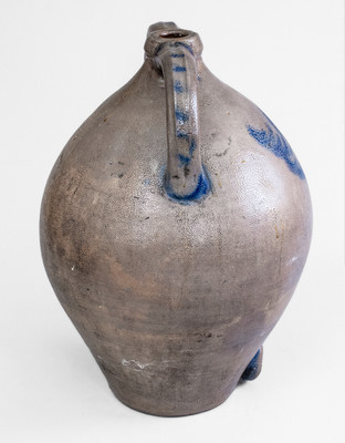 New York State Stoneware Water Cooler w/ Cobalt Floral Decoration, c1825