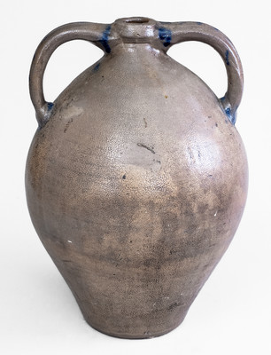 New York State Stoneware Water Cooler w/ Cobalt Floral Decoration, c1825