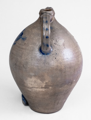 New York State Stoneware Water Cooler w/ Cobalt Floral Decoration, c1825