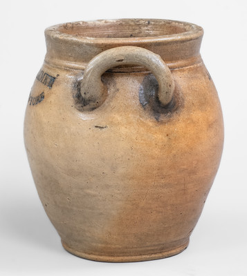 Scarce J. REMMEY / NEW-YORK, John Remmey III, Manhattan, NY Stoneware Jar, early 19th century