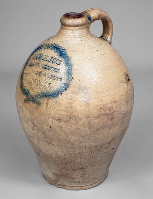 C. CROLIUS / MANUFACTURER / MANHATTAN-WELLS / NEW-YORK Stoneware Jug