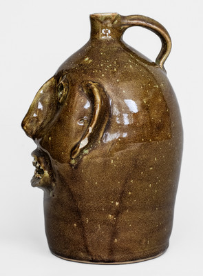 E.J. BROWN / Evan's / HANDMADE / ARDEN, N.C. Stoneware Face Jug