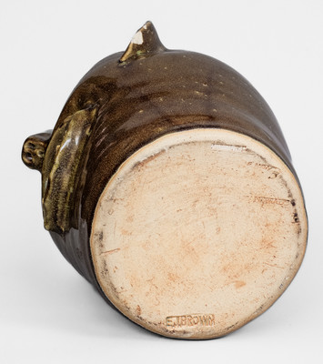 E.J. BROWN / Evan's / HANDMADE / ARDEN, N.C. Stoneware Face Jug