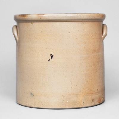 Outstanding 5 Gal. HAXSTUN & CO. / FORT EDWARD, NY Stoneware Crock w/ Elaborate Bird and Floral Decoration