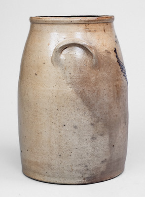 Rare E. T. FORD & CO. / MECHANICVILLE, NY Stoneware Churn w/ Eagle Decoration