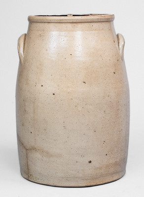 Rare E. T. FORD & CO. / MECHANICVILLE, NY Stoneware Churn w/ Eagle Decoration