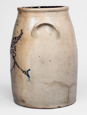 Rare E. T. FORD & CO. / MECHANICVILLE, NY Stoneware Churn w/ Eagle Decoration