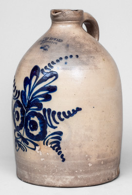 2 Gal. FORT EDWARD POTTERY CO. Stoneware Syrup Jug, circa 1859