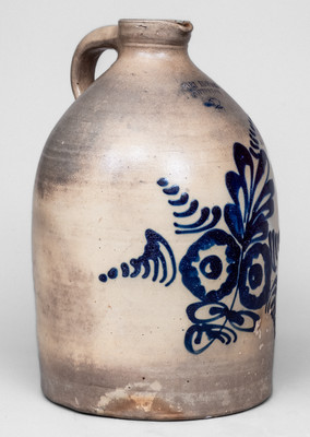 2 Gal. FORT EDWARD POTTERY CO. Stoneware Syrup Jug, circa 1859