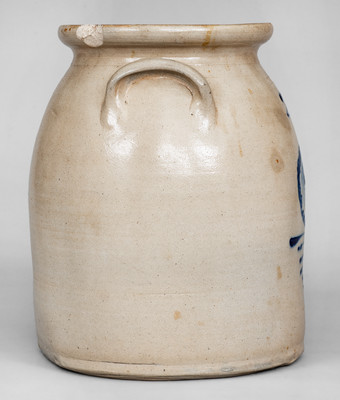 2 Gal. ALBANY, NY Decorated Stoneware Jar, probably O Connell Pottery, 1860