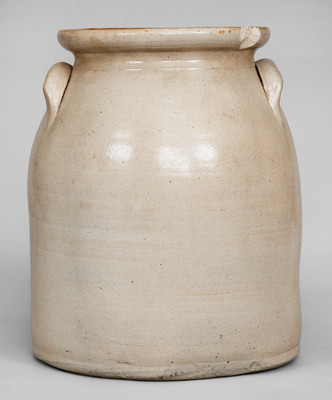 2 Gal. ALBANY, NY Decorated Stoneware Jar, probably O Connell Pottery, 1860