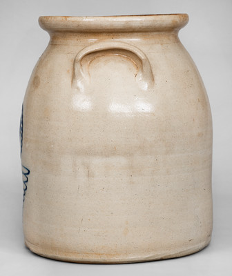 2 Gal. ALBANY, NY Decorated Stoneware Jar, probably O Connell Pottery, 1860