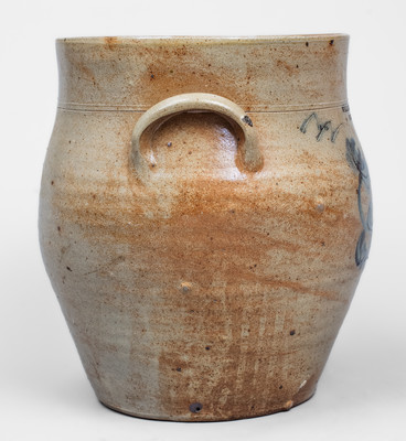 Rare WILLIAM E. WARNER / WEST TROY, New York Stoneware Jar w/ Incised 