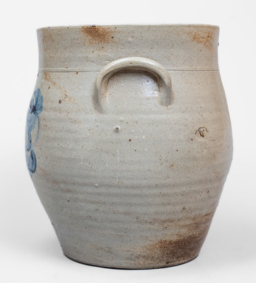 Rare WILLIAM E. WARNER / WEST TROY, New York Stoneware Jar w/ Incised 