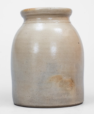 6 Qt. NEW YORK STONEWARE CO. / FORT EDWARD, NY Stoneware Jar w/ Bird Decoration