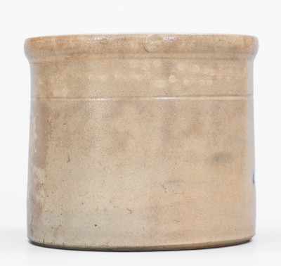 Rare HERKIMER, NY Stoneware Advertising Crock, attrib. N.A. White / Utica, NY