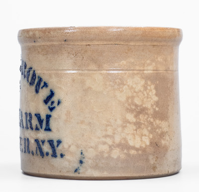 Rare HERKIMER, NY Stoneware Advertising Crock, attrib. N.A. White / Utica, NY