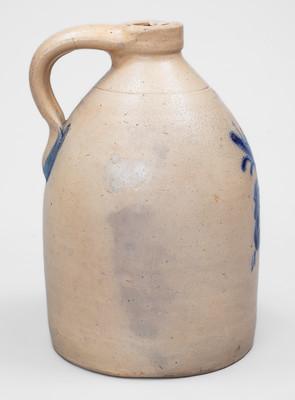 1 Gal. CORTLAND, New York Stoneware Jug w/ Floral Decoration