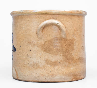 C. F. ORCUTT & CO. / ALBANY, NY Stoneware Crock w/ Slip-Trailed Floral Decoration