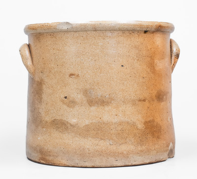 C. F. ORCUTT & CO. / ALBANY, NY Stoneware Crock w/ Slip-Trailed Floral Decoration