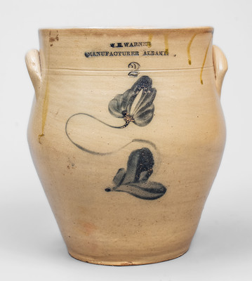 Rare W. E. WARNER / MANUFACTURER / ALBANY, New York Stoneware Jar