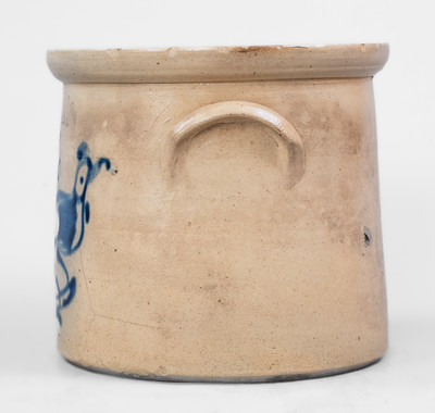 6 Qt. J. J. LAWLOR / ALBANY, NY Stoneware Crock w/ Bird Decoration
