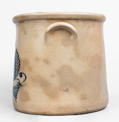 4 Gal. ALBANY, NY Stoneware Crock w/ Large Bird Decoration