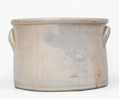 Unusual 2 Gal. NEW YORK STONEWARE CO. / FORT EDWARD, NY Stoneware Cake Crock w/ Bird Decoration