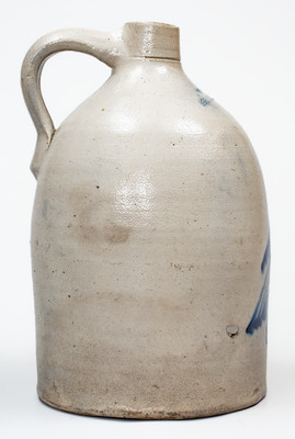 NEW YORK STONEWARE CO. / FORT EDWARD, NY Stoneware Bird Jug, c1875