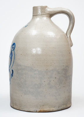 NEW YORK STONEWARE CO. / FORT EDWARD, NY Stoneware Bird Jug, c1875