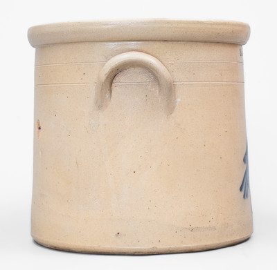 E. N. BROWN SON / TROY, NY Stoneware Advertising Crock w/ Bird Decoration