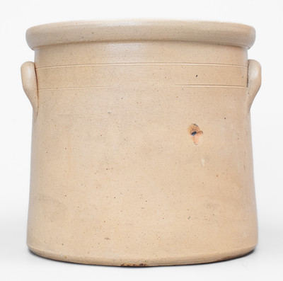 E. N. BROWN SON / TROY, NY Stoneware Advertising Crock w/ Bird Decoration