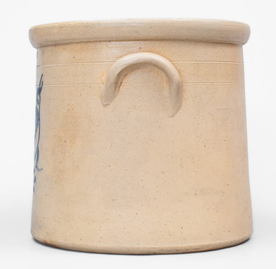 E. N. BROWN SON / TROY, NY Stoneware Advertising Crock w/ Bird Decoration