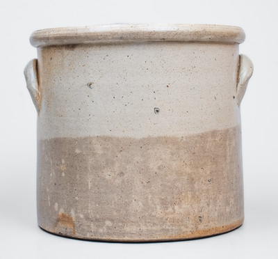 ALBANY, NY Stoneware Crock w/ Slip-Trailed Floral Decoration, third quarter 19th century
