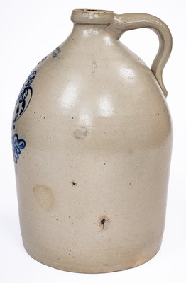 2 Gal. J. & E. NORTON / BENNINGTON, VT Stoneware Jug w/ Floral Decoration