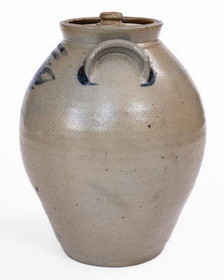 L. NORTON & CO. / BENNINGTON Stoneware Jar w/ Floral Decoration, c1823-28