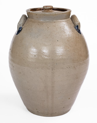 L. NORTON & CO. / BENNINGTON Stoneware Jar w/ Floral Decoration, c1823-28