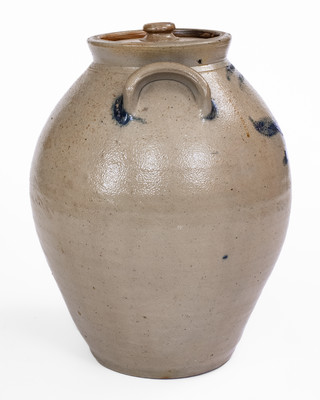 L. NORTON & CO. / BENNINGTON Stoneware Jar w/ Floral Decoration, c1823-28