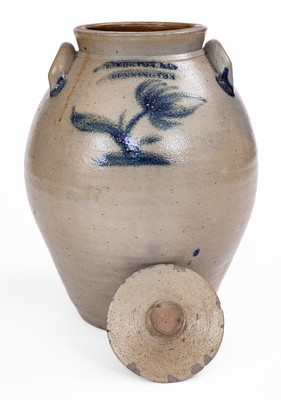 L. NORTON & CO. / BENNINGTON Stoneware Jar w/ Floral Decoration, c1823-28