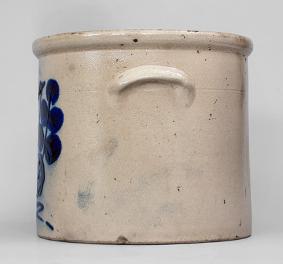 N. A. WHITE & SON / UTICA, NY Stoneware Crock w/ Paddletail Bird Decoration