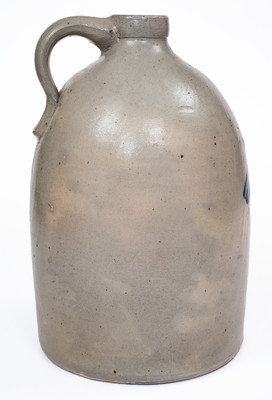 2 Gal. F. T. WRIGHT & SON / TAUNTON, MASS. Stoneware Jug w/ Bird Decoration