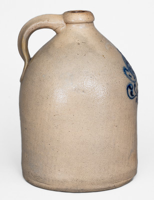 W. J. SEYMOUR / TROY FACTORY Stoneware Jug w/ Slip-Trailed Floral Decoration