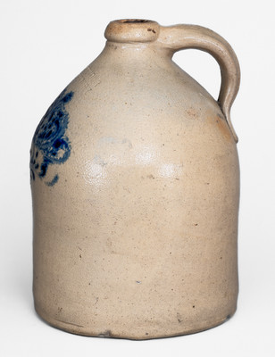 W. J. SEYMOUR / TROY FACTORY Stoneware Jug w/ Slip-Trailed Floral Decoration
