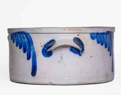 Baltimore, MD Stoneware Butter Crock w/ Floral Decoration, c1860