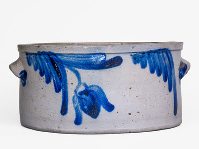 Baltimore, MD Stoneware Butter Crock w/ Floral Decoration, c1860