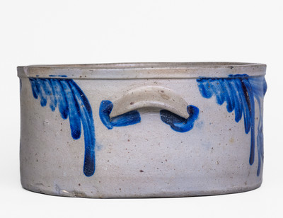 Baltimore, MD Stoneware Butter Crock w/ Floral Decoration, c1860